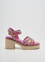 Sandales/nu pieds semi compensé talon de 7 à 9cm rose SOFTWAVES femme