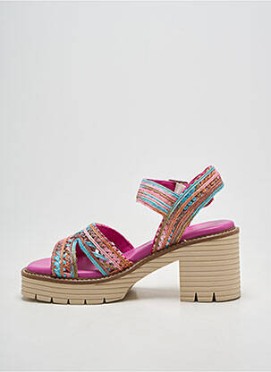 Sandales/nu pieds semi compensé talon de 7 à 9cm rose SOFTWAVES femme