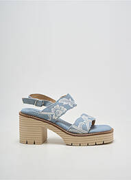 Sandales/nu pieds semi compensé talon de 7 à 9cm bleu SOFTWAVES femme