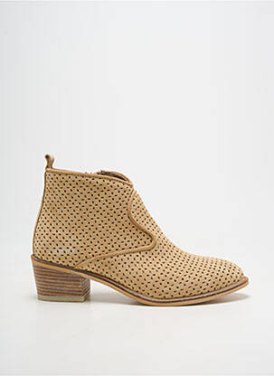 Bottines/boots bout rond talon de 4 à 6cm beige ALPE femme