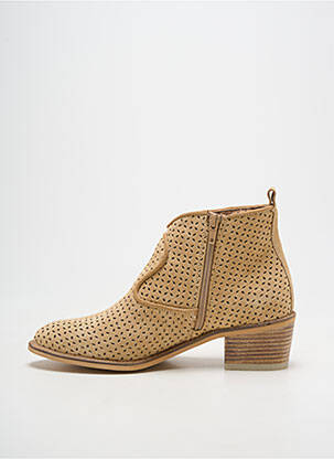 Bottines/boots bout rond talon de 4 à 6cm beige ALPE femme