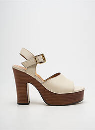Sandales/nu pieds semi compensé talon haut de 10cm et plus beige ALPE femme