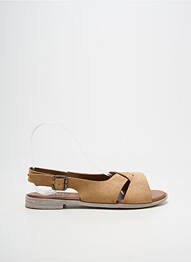 Sandales/nu pieds chiquet talon plat jusqu'à 3cm beige BUENO femme