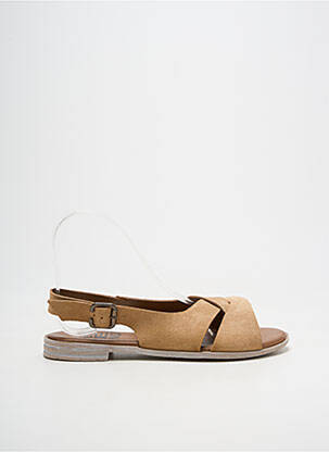 Sandales/nu pieds chiquet talon plat jusqu'à 3cm beige BUENO femme