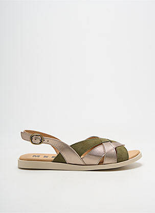 Sandales/nu pieds tissage satiné talon plat jusqu'à 3cm vert MKD femme