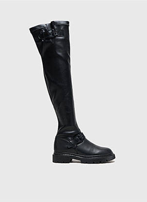 Cuissardes tissage satiné talon de 4 à 6cm noir IKKS femme