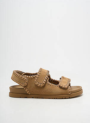 Sandales/nu pieds bout ouvert talon plat jusqu'à 3cm marron SUNCOO femme