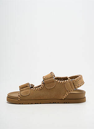 Sandales/nu pieds bout ouvert talon plat jusqu'à 3cm marron SUNCOO femme