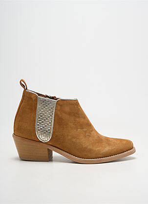Bottines/boots tissage satiné talon de 4 à 6cm marron I.CODE (By IKKS) femme