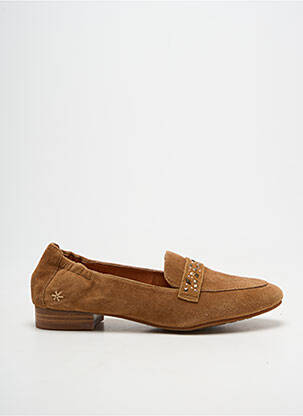 Mocassins tissage satiné talon plat jusqu'à 3cm marron MAM'ZELLE femme