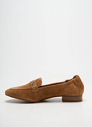 Mocassins tissage satiné talon plat jusqu'à 3cm marron MAM'ZELLE femme