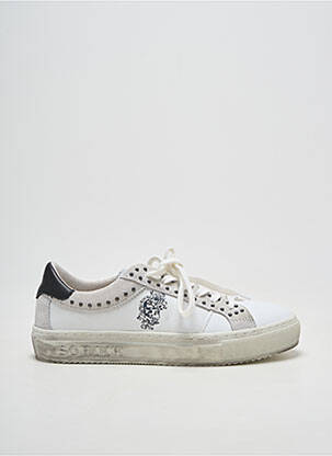 Baskets semelle amovible talon plat jusqu'à 3cm blanc IKKS femme