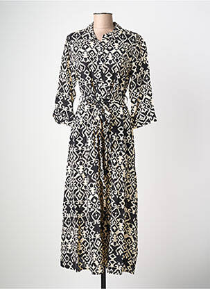 Robe longue imprimé fantaisie manches 3/4 noir POMODORO femme