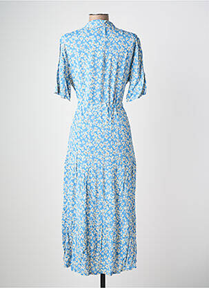 Robe longue manches courtes manches courtes bleu POMODORO femme