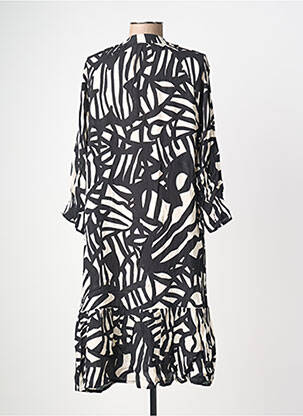 Robe mi-longue coupe fluide manches 3/4 noir POMODORO femme
