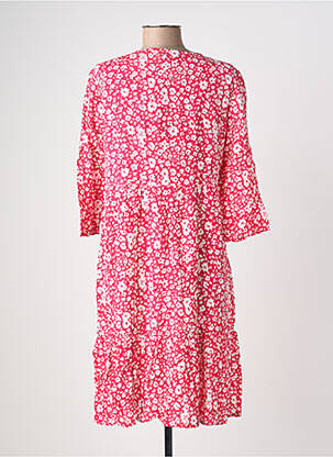 Robe mi-longue coupe fluide manches 3/4 rose POMODORO femme