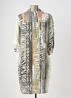 Robe mi-longue manches 3/4 manches 3/4 beige POMODORO femme