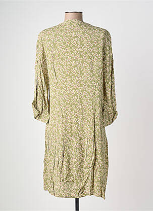 Robe courte imprimé fleurs manches longues vert POMODORO femme