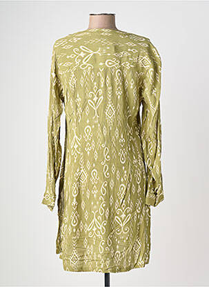 Tunique manches longues tissage crêpe vert IMPETUS femme