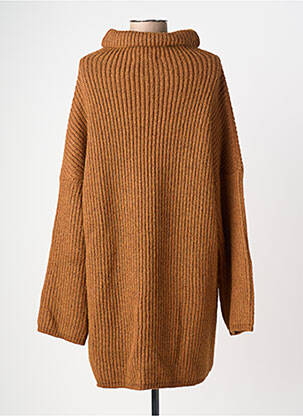 Robe pull resserrée sur le bas manches longues marron DRESS ADDICT femme