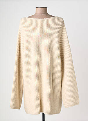 Pull tunique stretch manches longues beige DRESS ADDICT femme