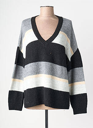 Pull col v manches longues noir DRESS ADDICT femme