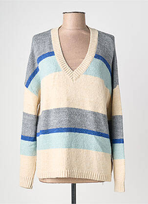 Pull col v manches longues bleu DRESS ADDICT femme