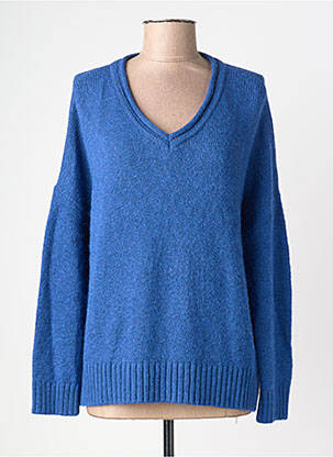 Pull col v manches longues bleu DRESS ADDICT femme
