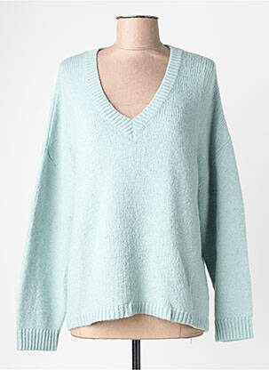 Pull col v manches longues vert DRESS ADDICT femme