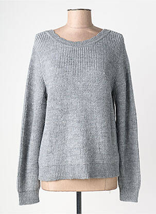 Pull tissage chiné manches longues gris DRESS ADDICT femme