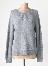 Pull tissage chiné manches longues gris DRESS ADDICT femme
