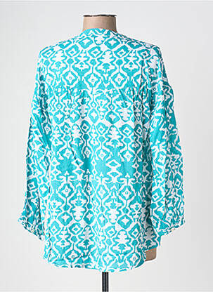 Tunique manches longues tissage crêpe bleu POMODORO femme