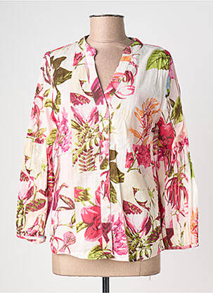 Chemisier imprimé fleurs manches longues rose POMODORO femme