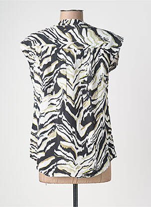 Blouse imprimé fantaisie manches courtes noir POMODORO femme