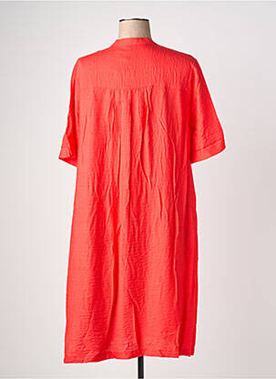 Robe mi-longue coupe fluide manches courtes rouge CISO femme
