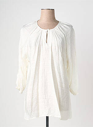 Blouse col rond manches 3/4 beige CISO femme
