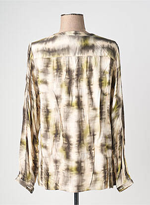Blouse poignets boutonnés avec fente manches longues vert CISO femme