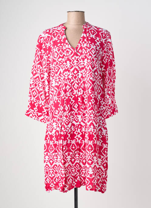 Robe courte manches longues manches longues rose POMODORO femme