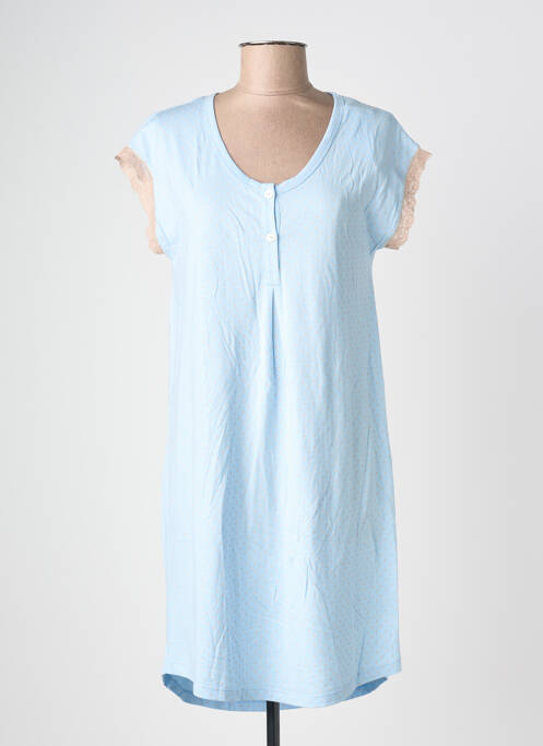 Chemise de nuit imprimé pois bleu IMPETUS femme