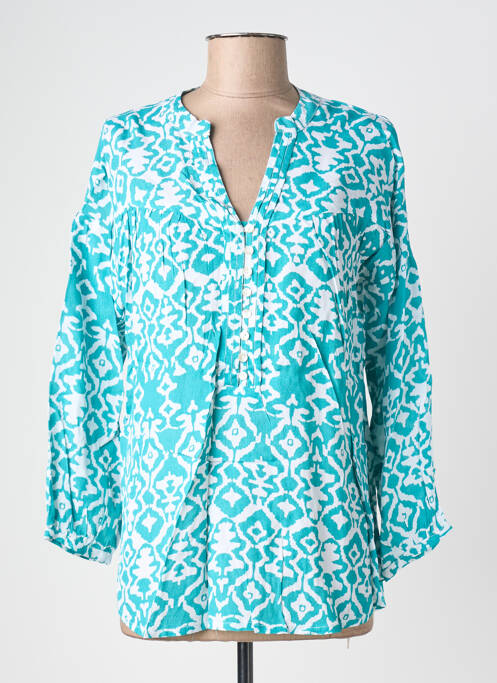 Tunique manches longues imprimé fantaisie bleu POMODORO femme