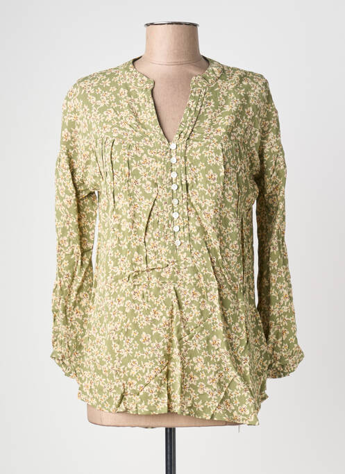 Blouse imprimé fleurs manches longues vert POMODORO femme