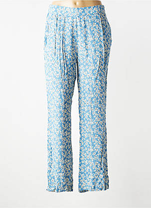 Pantalon droit tissage crêpe taille normale bleu POMODORO femme