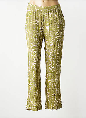 Pantalon droit taille élastique taille normale vert POMODORO femme