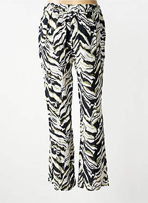 Pantalon droit tissage crêpe taille normale noir POMODORO femme