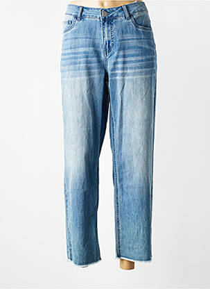 Jeans coupe droite stretch taille normale bleu CISO femme