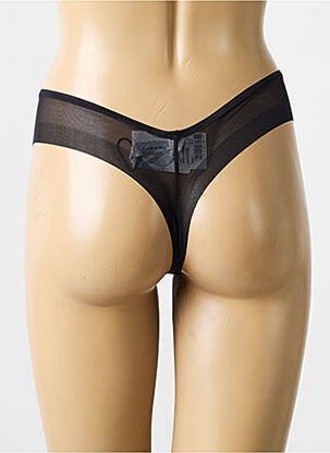 Tanga tissage satiné noir MARIE JO femme