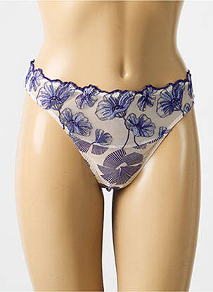Tanga stretch bleu AUBADE femme
