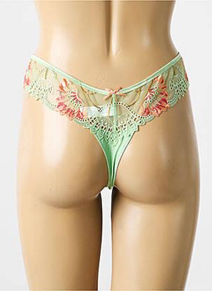 Tanga effet matière satinée vert SIMONE PERELE femme