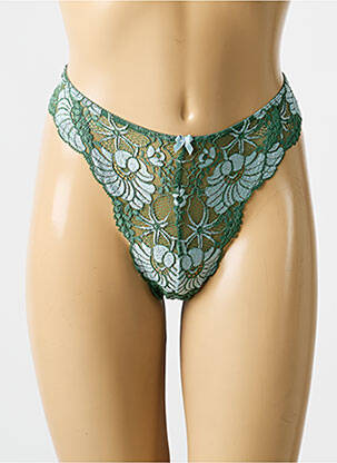 Tanga effet matière satinée vert LISE CHARMEL femme