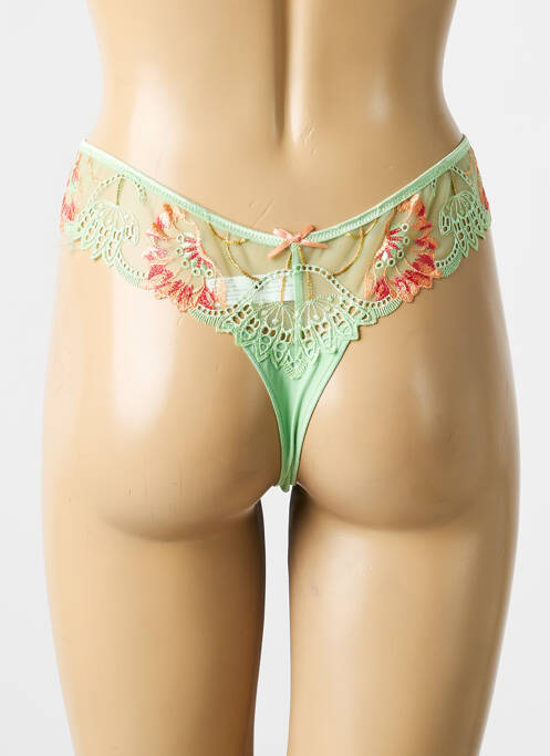 Tanga effet matière satinée vert SIMONE PERELE femme